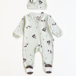 Dreamline Baby Organic Cotton Romper & Hat Set Panda